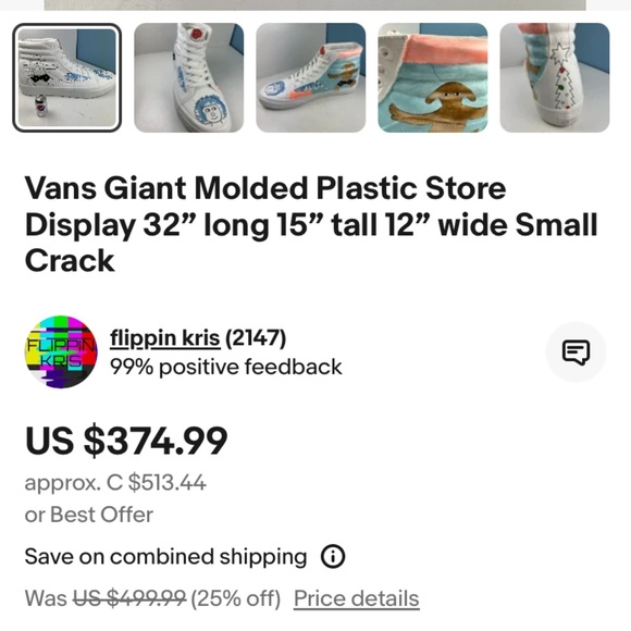 Vans Giant Molded Plastic Store Display - Picture 8 of 9